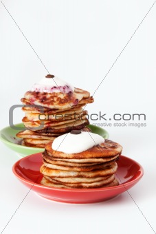Pancakes with sour cream