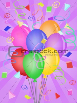 Balloons with Confetti for Birthday Party