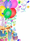 Balloons with Confetti and Presents for Birthday Party