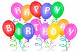 Happy Birthday Text on Balloons