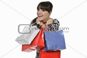 Excited Shopping Woman