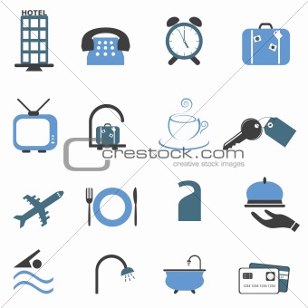 Hotel symbols icon set