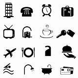 Hotel symbols icon set