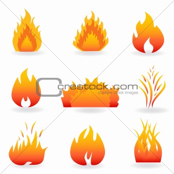 Flame and fire symbols