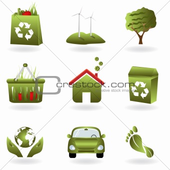 Recycle and green eco symbols