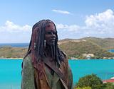 Old statue of Jack Sparrow in St Thomas