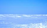 blue sky and frozen sea