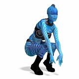 blue female alien