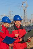 Engineers at Work In a Solar Power Station