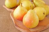 Bunch of fresh yellow pears