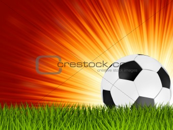 Football or soccer ball on grass. EPS 8