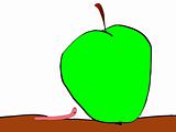 worm and big apple