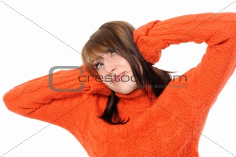 woman with hands over ears