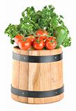 Barrel with vegetables