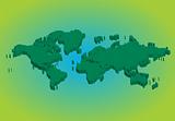 3D green world map