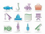 Fishing and holiday icons