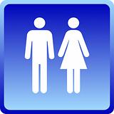 Vector Man & Woman icon over blue background