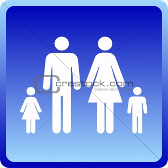 Vector Man & Woman icon with children 