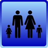 Vector Man & Woman icon with children  