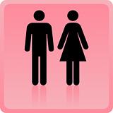 Vector Man & Woman icon over pink background
