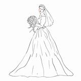Bride in wedding dress white with bouquet