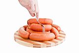 taste delicious sausages on board