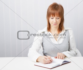 Girl with a notebook