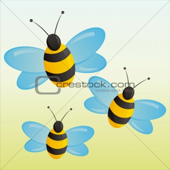 bees over natural background