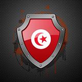 Shield with the image of a flag of Tunisia.