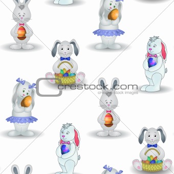 Background, rabbits with Easter egg