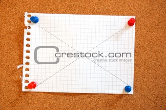empty sheet paper with push pin