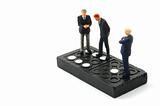 business man on domino isolated