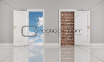 conceptual  open door
