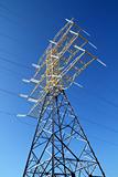 electric high tower strcture  blue sky