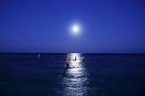 caribbean moon night sea reflection scenic