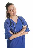 Smiling nurse woman with stethoscope