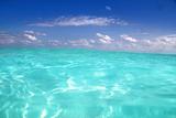 blue caribbean sea water wave horizon