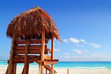 lifeguard wooden sun roof caribbean tropical beach