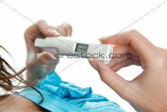 Close-up on positive pregnancy test