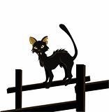 cartoon vector image of black cat isolated on white 