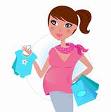 Pregnant mom on shopping for baby boy