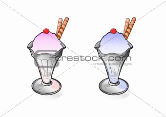 Delicious ice cream sundae. Summer dessert