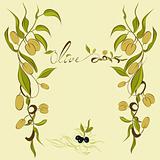 Background with olive's branches