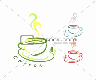 Coffee  vector illustration.Colorful logo design