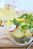 potato salad with cucumber and radish dressed