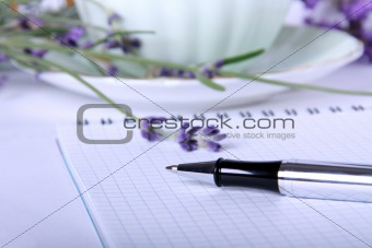  Ballpoint and blank recipe book