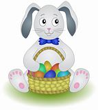 Rabbit with basket eggs