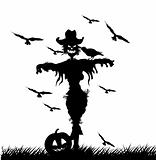 scarecrow vector silhouettes 