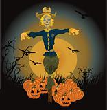 halloween scarecrow vector illustration 
