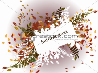 Autumn background with border for text 